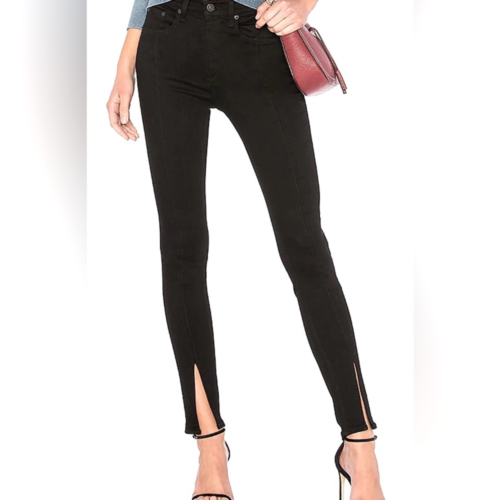 Rag & bone jean Yuki in Coal Bar split hem size 28